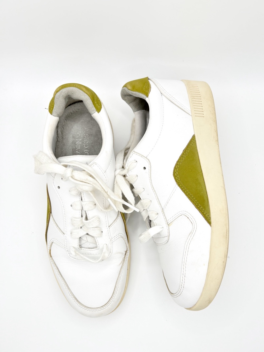 Everlane‎ The ReLeather Court Sneakers White Leather Gold Accents